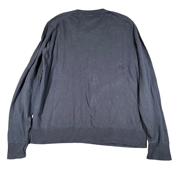 Old Navy Mens Large Navy Blue V-Neck Long Sleeve Cotton Thin Pullover Sweater - Picture 5 of 5